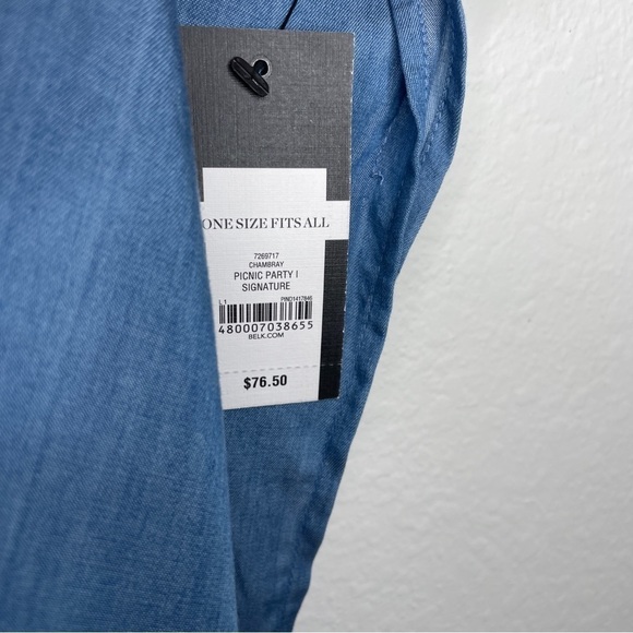 NWT Crown and Ivy Blue Chambray Two Tone Kimono One Size Tencel - Picture 9 of 9
